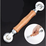 Wooden Handle Metal Wheel Rolling Tool 22cm Length 3.85cm Wheel Diameter Screen Door Double Window Installation Spline Roller Household Tool