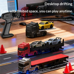 YF 3606 RTR 1/64 2.4G 4WD Mini Drift RC Car Tractor Container Truck Support App Remote Controlled LED Light Two Speed Full Proportional Vehicle Desktop Toys Model Collection Gift For Boys