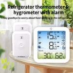 TS-8082 Wireless Temperature Humidity Monitor Dual Channel Refrigerator Thermometer with Backlight High Low Alarm Max Min Records -40℃ Wide Range Cold Chain Monitoring Alarms