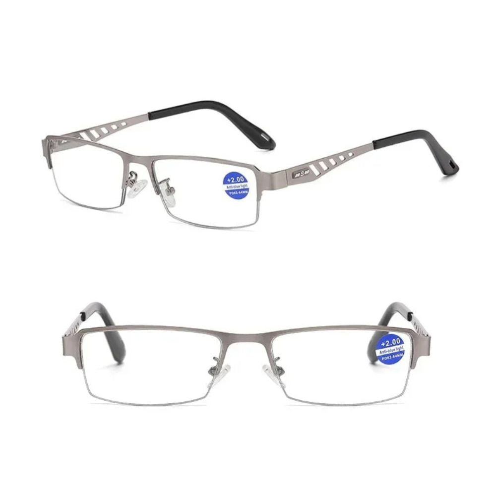 1 Pair Half Frame Anti-blue light HD Reading Glasses Business Style Men's Presbyopia Eyewear Glasses