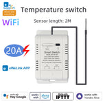 EWeLink Smart WiFi Temperature Humidity Controller Switch 20A 3800W High Power with Temp Sensor Automation Timer Remote App Voice Control with Alexa Google Home
