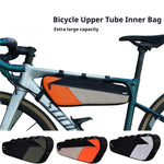 LinkMejor 2.5L Bicycle Inner Tube Bag Waterproof Side Zipper Night Reflective Strip Narrow Edge Bike Triangle Front Beam Frame Bag