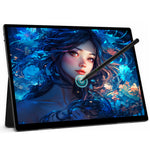 LinkMejor S150 4K 15 Inch Portable Touchscreen Monitor Drawing Display with Pen and Infinitely Adjustable Stand USB C External Screen for Smartphone Tablet Laptop Game Consoles