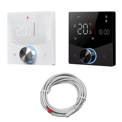 LinkMejor Tuya Smart Home WiFi Knob Thermostat for Electric Heating LCD Display Mobile Phone APP Control Touch Screen Remote Controller Via Alexa Google Assistant
