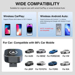 2in1 Wireless CarPlay Android Auto Adapter Convert Wired to Wireless with 5GHz WiFi USB Type C Plug and Play for Factory Car Systems