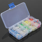 LinkMejor® 375pcs 3MM 5MM LED Light Emitting Diode Beads Resistance Lights Kits Bulb Lamp