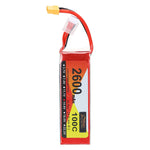 LinkMejor Power 14.8V 2600mAh 100C 4S LiPo Battery XT60 Plug for RC Drone
