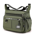 Men's Large Capacity Business Casual Crossbody Bag Multiple Pockets Soft Lightweight Nylon Fabric Adjustable Strap Messenger Bag