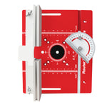 Woodworking Flip Plate Router Lift Set with Metric Inch Stroke Scale Aluminum Alloy Router Table Inset Plate with Miter Gauge and Fence for Trimming Slotting
