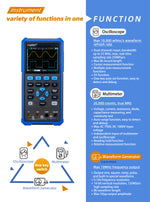 LinkMejor HDS25/HDS25S 25MHz Dual Channel Oscilloscope with Multimeter 250MSa/s Sampling Rate LCD Display Waveform Generator