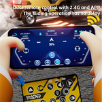 LinkMejor HG4-244 RTR 1/64 2.4G Mini RC Car Alloy Forklift with Trailer Suppprt App Remote Control LED Light Sound Engineering Vehicle Desktop Toys Model Collection Gift For Boys