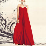 LinkMejor Plus Size Womens Long Dress Casual Sleeveless Solid Summer Long Maxi Dress