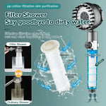 LinkMejor High-Pressure Shower Head One-Key Stop Adjustable Spray 3-Mode With Massage Brush Filter Rain Shower Faucet Bathroom Accessories