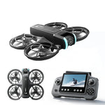 LinkMejor D2 WiFi FPV with 4.3inch LCD Screen Controller HD Dual Camera Electrically Adjustable Optical Flow Hover Automatic Obstacle Avoidance Circle Protection Brushless 2.4G 4CH 6-Axis Remote Control Toys RC Drone Quadcopter RTF