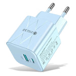 BK-315 PD25W 2-Port USB PD Charger USB-A+USB-C PD QC3.0 Fast Charging Wall Charger Adapter EU Plug for iPhone 16 16 Pro 15 Pro Max 14 13 for Huawei Mate 70 Pro for Xiaomi 15pro