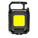Mini LED Flashlight Keychain Light Double COB Lights  with Magnet Built-in Battery USB Rechargeable Work Lights