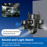 8MP 5X Zoom AOV Solar Security Camera Multi-view Wireless Outdoor Cam 4G HD 360° View Color Night Vision AI Human Detection Red Blue Alarm IP66 Waterproof for Home Safety