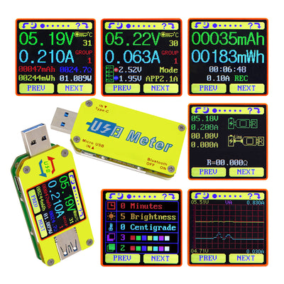 LinkMejor® UM34/UM34C For APP USB 3.0 Type-C DC Voltmeter Ammeter Voltage Current Meter Battery Charge Measure Cable Resistance Tester
