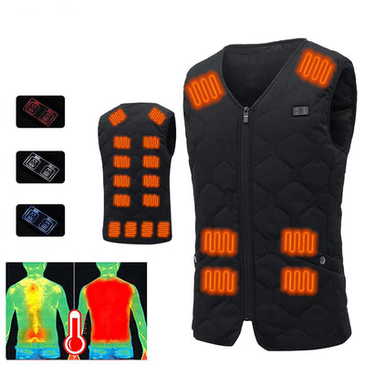 LinkMejor HV-20 Uniex Smart Electric Heated Vest, 20 Heating Areas, Washable, USB & DC Rechargeable,  Winter Soft Thermal Outdoor Inner Warm Jacket