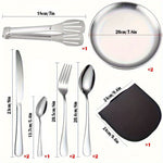 Xmund 10pcs Stainless Steel Camping Tableware Set-Portable AndDurable Outdoor Picnic Utensils With Plates Forks And Spoons For Hiking Backpacking And Camping Adventures-Perfect For Travel And Outdoor Meals