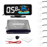 Front & Rear Car Reversing Radar System Lcd Display Parking Sensor With 8 Head Probe Distance Detection Sound Warning Buzzer