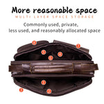 LinkMejor Genuine Leather Mens Shoulder Bag Business Crossbody Bag Male Briefcase Messenger Bag Men's Casual Handbags Vintage Flap Clutch Purse Tote