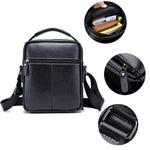 LinkMejor Genuine Leather Men Shoulder Bags Vintage Small Flap Crossbody Handbag Vintage Messenger Bag