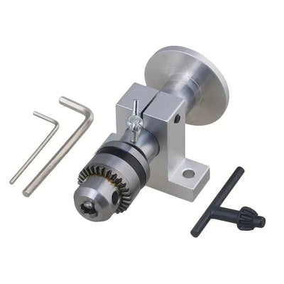 Telescopic Chuck Adjustable Stroke Steel Aluminum Center Height 31mm Clamping Range 0.6-6mm for Self-Made Lathes Woodworking Mounting Hole 6.5mm