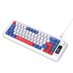 LinkMejor L68 Three-Mode Wireless Gaming Keyboard with Display Screen and Multimedia Knob 68-keys RGB Light 2000mAh Battery Type-C Rechargeable 2.4G/BT1/BT2 Wireless Membrane Keyboards for PC Laptop Computer