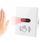 Wall-mounted Smart IR Light Switch Wave Infrared Sensor No Need Touch Tempered Glass Panel Switch Neutral Wire Needed