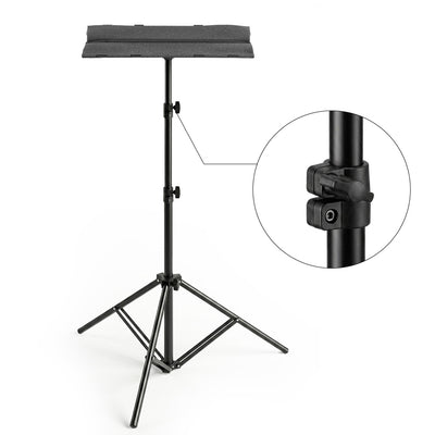 BlitzWolf BW-VF6 Projector Tripod Stand Adjustable Height Foldable Projector Floor Mount Tray Multi Purpose Laptop & Sheet Music Holder Tripod Bracket with Anti-Slip Elastic Strap Portable Foldable Support Stand for Home Office Classroom