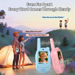 LM02 1 Pair Children Video Walkie Talkie 500m Range 120° Wide Angle Lens 1000mAh Type-C Charging Voice Changer Volume Adjustable Walkie Talkie Video Call