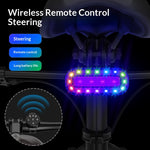 LinkMejor X6 RGB Bicycle Rear Light with Wireless Remote, IPX5 Waterproof E-Bike Turn Signal Indicators, USB-C Charging Cycling Tail Lamp for ENGWE, SAMEBIKE, Xiaomi M365, Ninebot