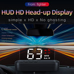 C100 Car OBD HD Speed Projector HUD Head-up Display Auto Speedometer KMHMPH Compatible with Most Cars