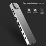 Bakeey PB-C7366 8-in-1 USB-C Hub Docking Station Adapter With 4K HDMI HD Display / 87W USB-C PD3.0 Power Delivery / USB-C Data Transmission / 2 * USB 3.0 / RJ45 Ethernet / Memory Card Readers