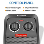 [US Direct] ECOWELL 18" Tower Heater for Indoor Use, 1500W Fast Heating Ceramic Electric Heater with Thermostat, 3 Modes, Tip-Over Protection, 60° Oscillating Portable Space Heater for Office Bedroom EHT180