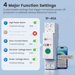 DLQ010/DLQ011/DLQ012 1P40A 2P63A Tuya WiFi Circuit Breaker Smart Home Wireless Remote Control Smart Switch Real-Time Whole-Home Power Monitor Voice Control with Alexa Google Home