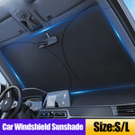 LinkMejor Car Sunshade Windshield Heat Insulation Sunscreen Baffle Car Front Window Sunshade Summer Curtain Car Sunshade