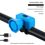 WEST BIKING 120dB Mini Bicycle Horn Type-C Charging 5 Modes Warning Waterproof Electric Bike Bell for MTB Riding Safety