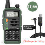 LinkMejor UV-S9 Plus Walkie Talkie Green Yellow Tri-Band 10W With USB Charger Powerful CB Radio Transceiver VHF UHF