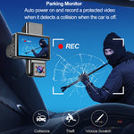 1080P 3 Channel Car Dash Cam 3-inch  IPS Screen Three Lens Car 170° HD Record Front/Interior/Rear View Camera with Free 64G TF Card Night Vision Parking Monior