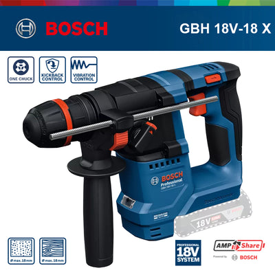 LinkMejor 18V-18 X for Bosch Cordless Rotary Hammer 18V SDS Plus Compact Lightweight Vibration Control Professional Drilling Tool