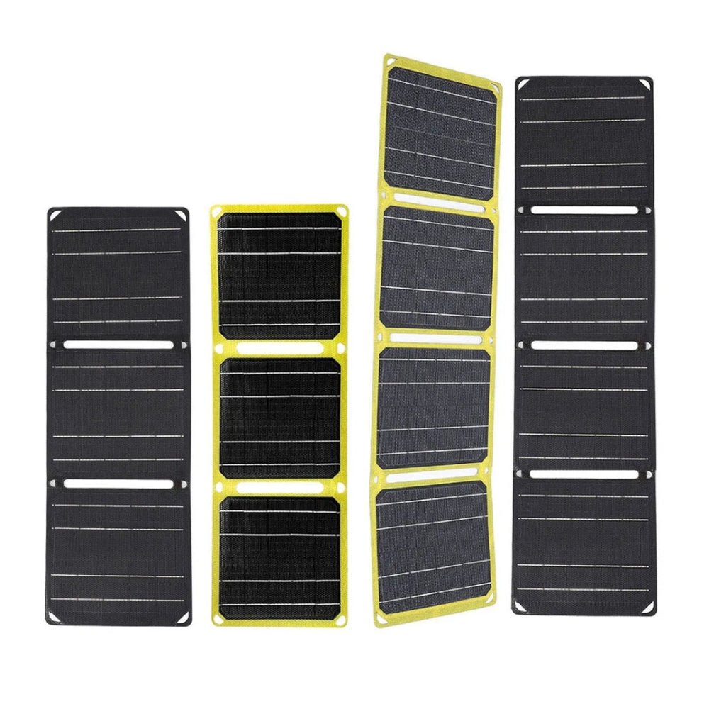 Outdoor Powerful Flexible Solar Panel 5V 28W Portable Battery Mobile Phone Charge PD 9V 12V for USB-A+USB-C Cells Power Bank