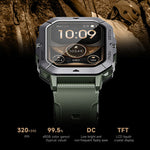 LinkMejor C28 2.02-inch HD Screen 410mAh Battery bluetooth Call Heart Rate Blood Pressure Blood Oxygen Monitor Sleep Monitoring Stress Detection Cycle Tracking Multi-sport Modes Music Playback 1 ATM Waterproof Smart Watch