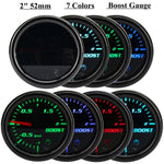 Turbo Boost Gauge Vacuum Pressure Meter 7 Color LED 1~2 Bar Black Len UK 2" 52mm