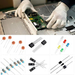1500Pcs Electronic Components Starter Kit 3/5mm LED Lights Emitting Resistors Capacitors Set for Arduino DIY Electronics Starter