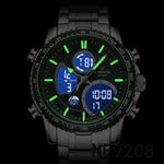 LinkMejor Multi-function Men Watch Night Light Waterproof Quartz Watch Timepiece Chronograph Date Sport Watch for Male