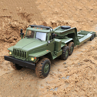 LinkMejor B36-3 Ural 1/16 2.4G 6WD RTR Rc Car Military Truck With Trailer Rock Crawler Vehicle Models Toy Proportional Control