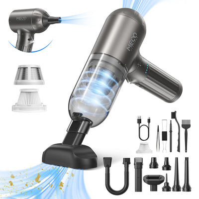 LinkMejor ELEVERDE ME-VC2 Electric Compressed Air Duster & Vacuum Cleaner 4 in 1 Function Powerful 3-Gear to 68000RPM/11000PA Keyboard Cleaner, Rechargeable Cordless Air Duster for Computer/Car/Pet Hair