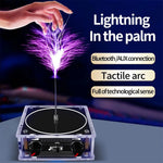 Music Tesla Coil Bluetooth/AUX Dual Mode Music Box 48V Input Transparent Acrylic Artificial Lightnings Touchable Science Experiments Audio Input
